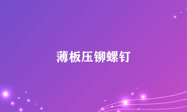 薄板压铆螺钉