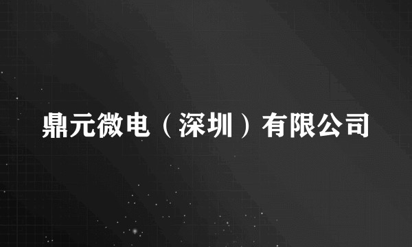 鼎元微电（深圳）有限公司