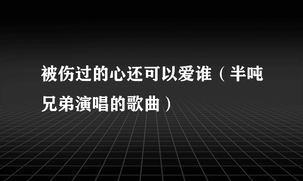 被伤过的心还可以爱谁（半吨兄弟演唱的歌曲）