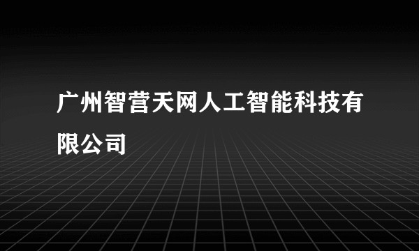 广州智营天网人工智能科技有限公司