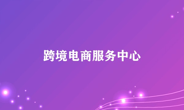跨境电商服务中心