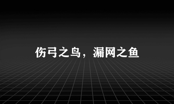 伤弓之鸟，漏网之鱼