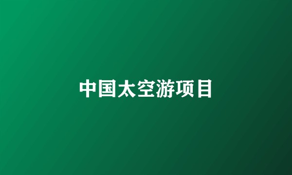 中国太空游项目