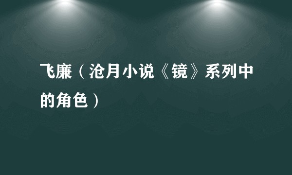 飞廉（沧月小说《镜》系列中的角色）