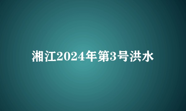 湘江2024年第3号洪水