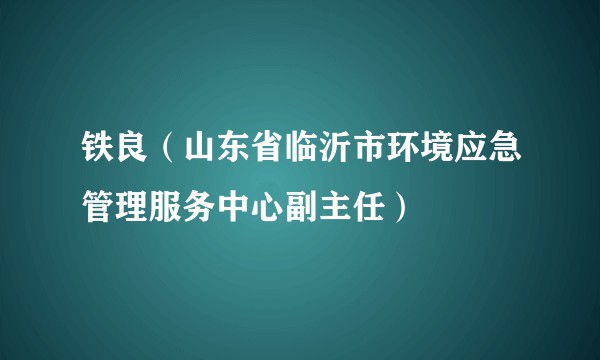 铁良(山东省临沂市环境应急管理服务中心副主任)