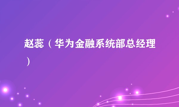 赵蕊（华为金融系统部总经理）