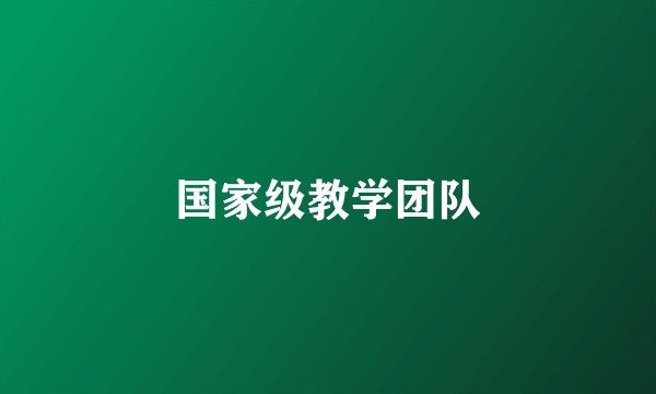 国家级教学团队