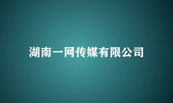 湖南一网传媒有限公司