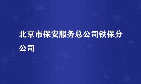 北京市保安服务总公司铁保分公司