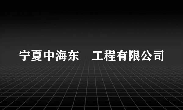 宁夏中海东昇工程有限公司