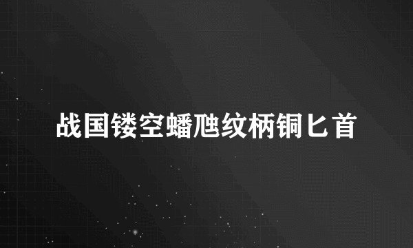 战国镂空蟠虺纹柄铜匕首