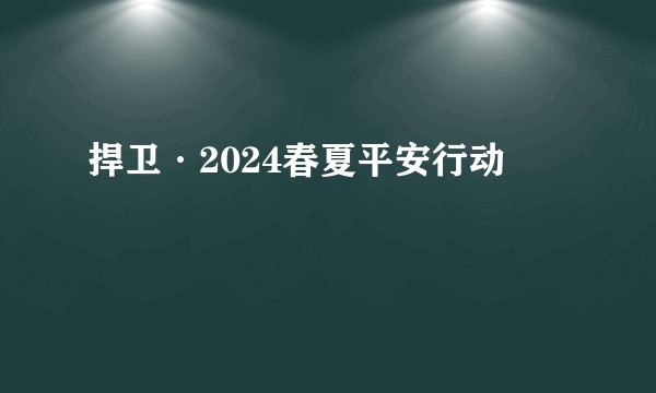 捍卫·2024春夏平安行动