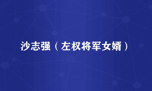 沙志强（左权将军女婿）