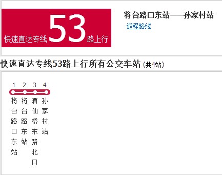 北京公交快速直达专线53路