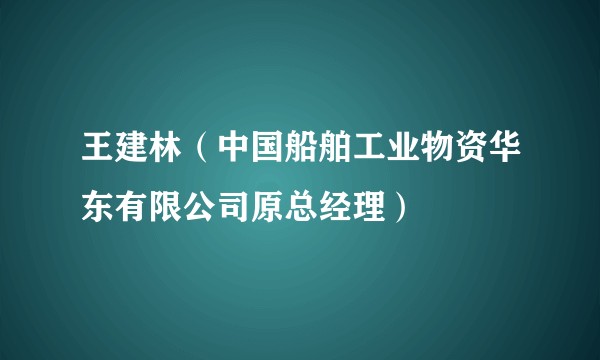 王建林(中国船舶工业物资华东有限公司原总经理)