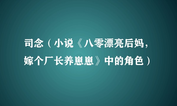 司念（小说《八零漂亮后妈，嫁个厂长养崽崽》中的角色）