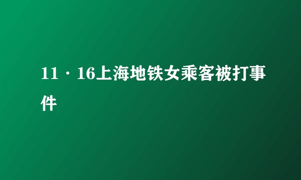 11·16上海地铁女乘客被打事件