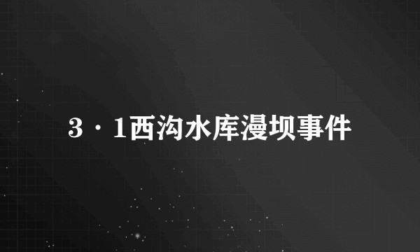 3·1西沟水库漫坝事件