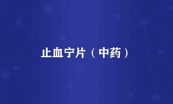 止血宁片（中药）