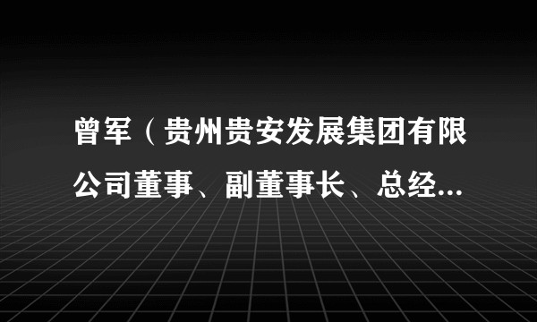 曾军（贵州贵安发展集团有限公司董事、副董事长、总经理人选）