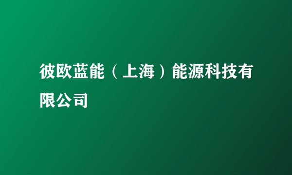 彼欧蓝能（上海）能源科技有限公司