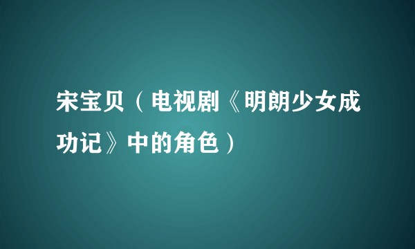 宋宝贝（电视剧《明朗少女成功记》中的角色）