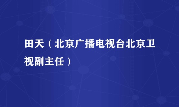 田天（北京广播电视台北京卫视副主任）