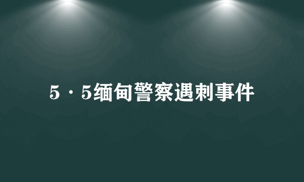 5·5缅甸警察遇刺事件