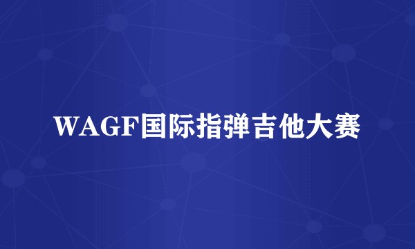 WAGF国际指弹吉他大赛