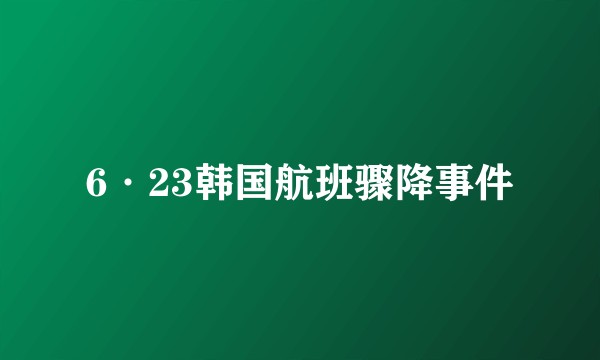 6·23韩国航班骤降事件
