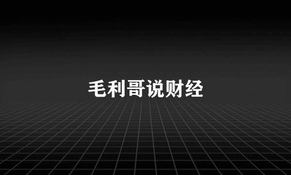 毛利哥说财经