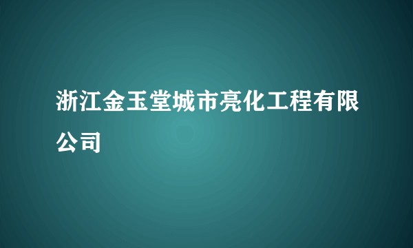 浙江金玉堂城市亮化工程有限公司