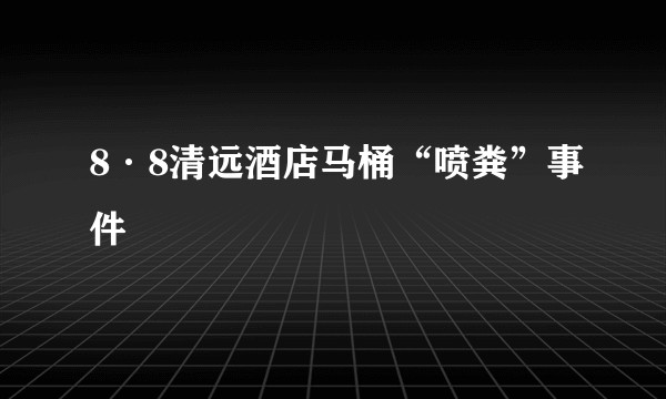 8·8清远酒店马桶“喷粪”事件