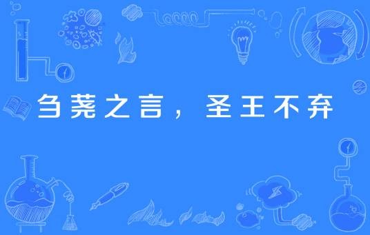 刍荛之言，圣王不弃