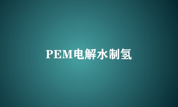 PEM电解水制氢