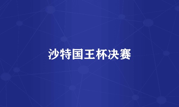 沙特国王杯决赛