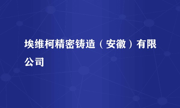 埃维柯精密铸造（安徽）有限公司