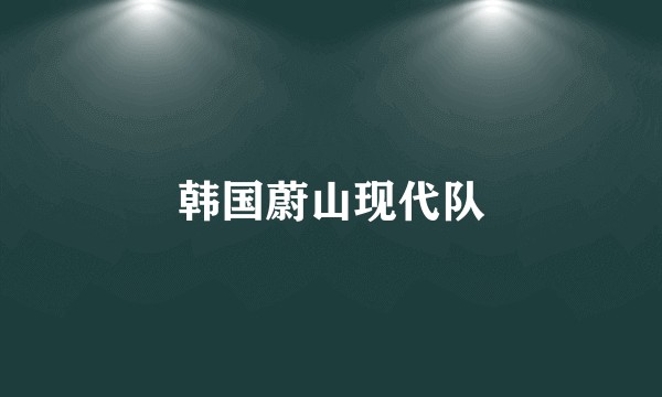 韩国蔚山现代队