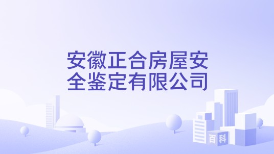 安徽正合房屋安全鉴定有限公司