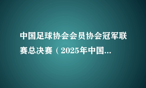 中国足球协会会员协会冠军联赛总决赛（2025年中国业余足球赛事总决赛）