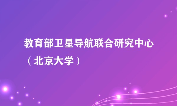 教育部卫星导航联合研究中心（北京大学）