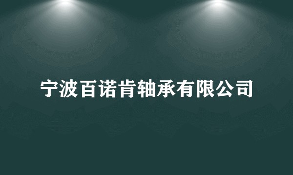 宁波百诺肯轴承有限公司
