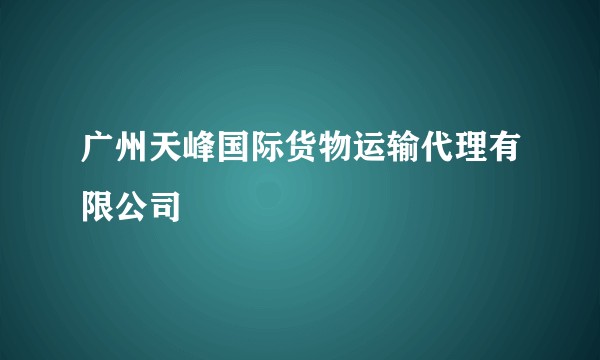 广州天峰国际货物运输代理有限公司