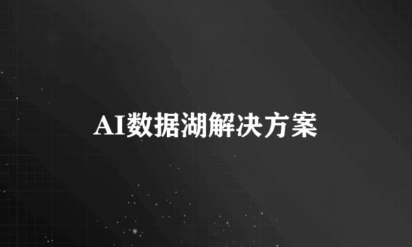 AI数据湖解决方案