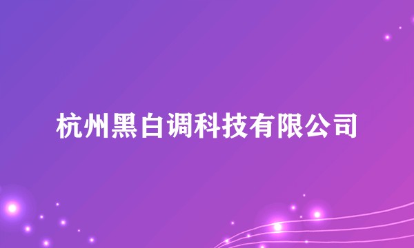 杭州黑白调科技有限公司