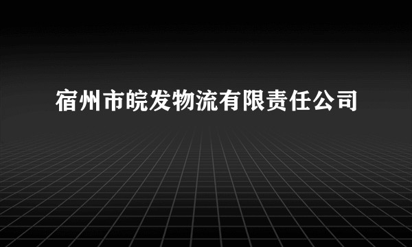 宿州市皖发物流有限责任公司