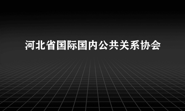 河北省国际国内公共关系协会