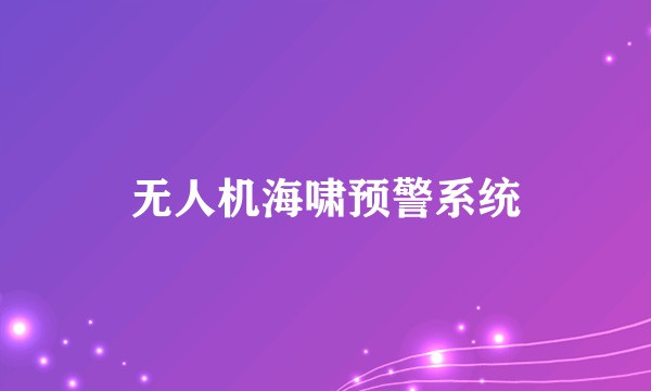 无人机海啸预警系统