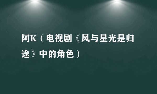 阿K（电视剧《风与星光是归途》中的角色）